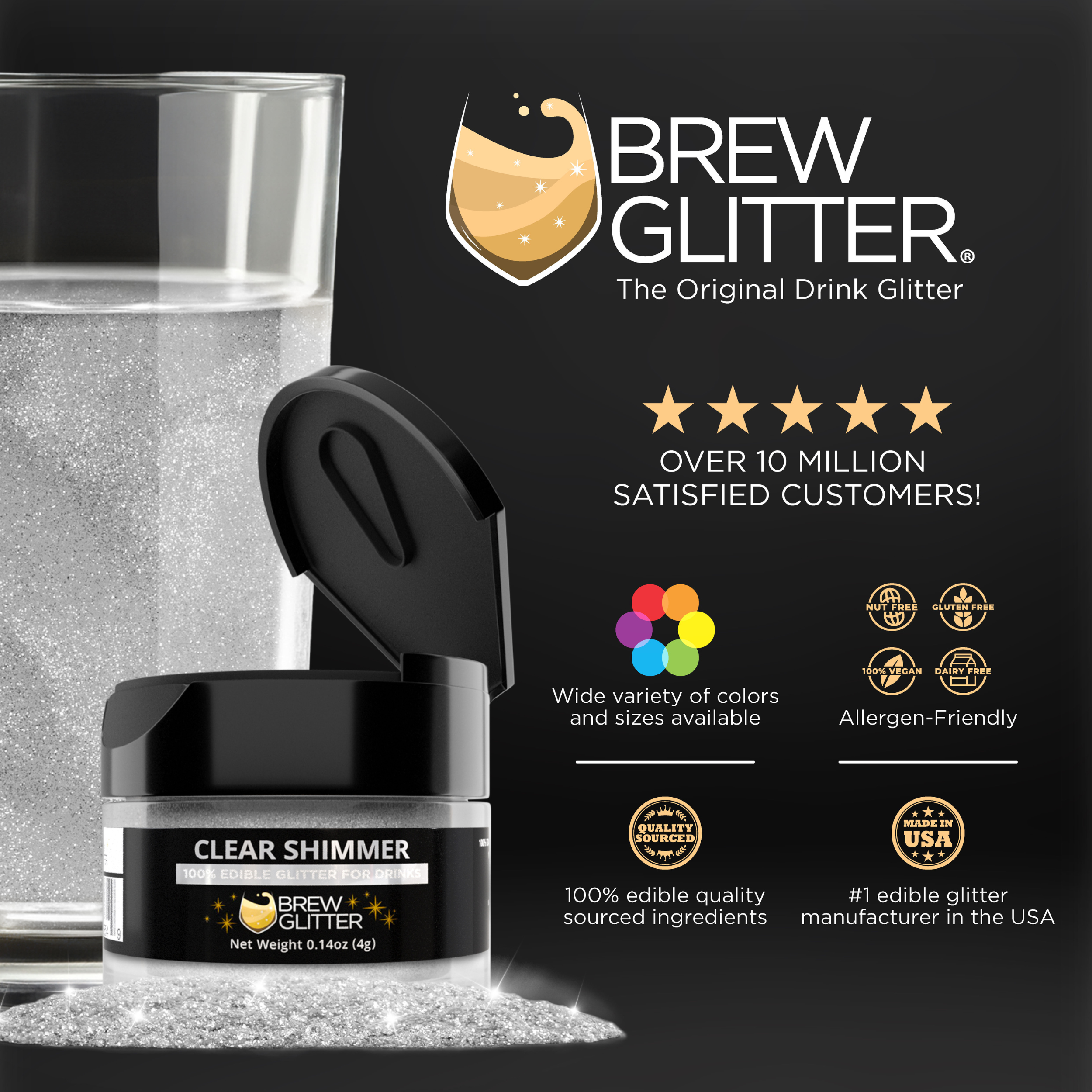 Clear Shimmer Brew Glitter | 45g Shaker-Brew Glitter®