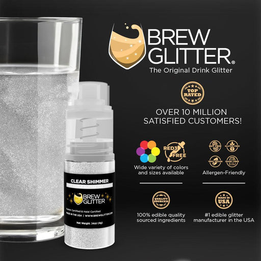 Clear Shimmer Brew Glitter Mini Spray Pump by the Case | Private Label-Brew Glitter®