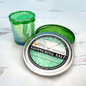 green margarita cocktail rimming salt product shot