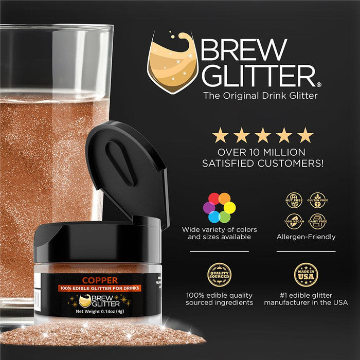 Copper Brew Glitter | Mini Pump Wholesale by the Case-Brew Glitter®