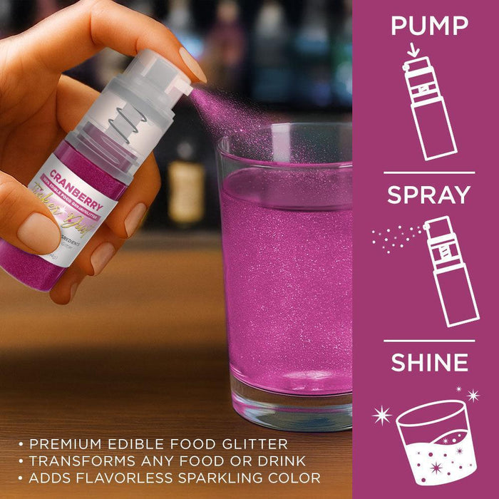 Cranberry Tinker Edible Glitter Spray 4g Pump | Tinker Dust®-Brew Glitter®