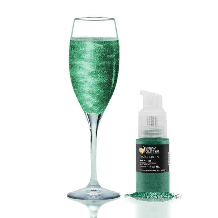 Dark Green Edible Glitter Spray Pump for Drinks-Brew Glitter®