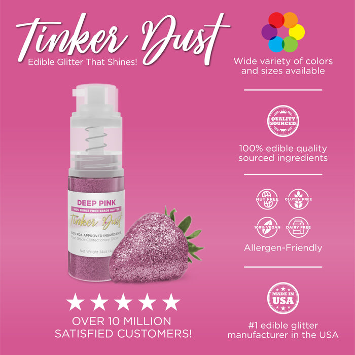 Deep Pink Edible Glitter Spray 4g Pump | Tinker Dust®-Brew Glitter®