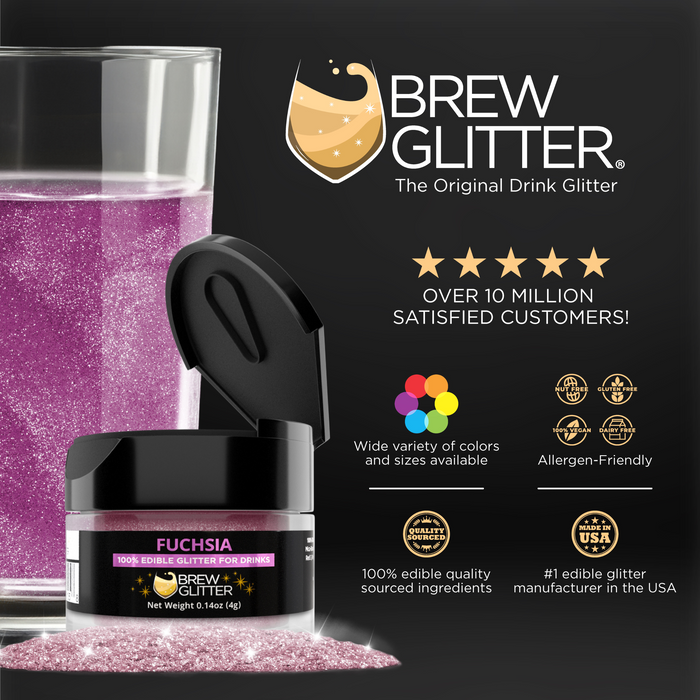 Fuchsia Brew Glitter | Edible Glitter for Cocktails-Brew Glitter®