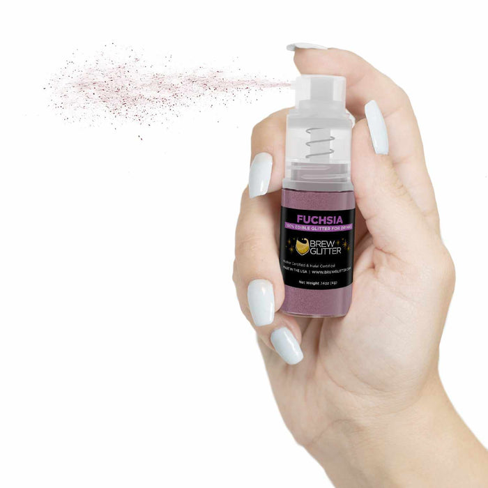 Fuchsia Edible Glitter Mini Spray Pump for Drinks-Brew Glitter®