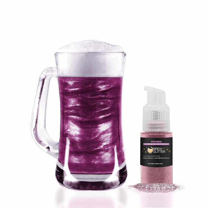 Fuchsia Edible Glitter Spray Pump for Drinks-Brew Glitter®