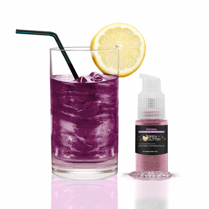 Fuchsia Edible Glitter Spray Pump for Drinks-Brew Glitter®