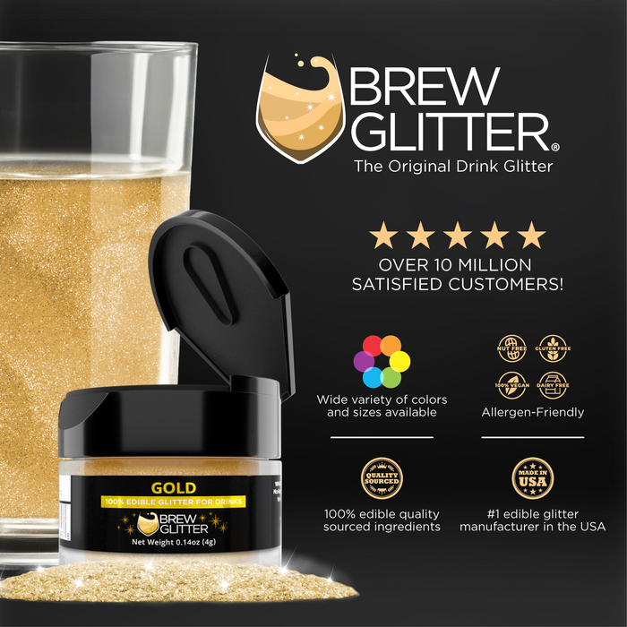 Gold Brew Glitter | Cocktail Beverage Glitter-Brew Glitter®