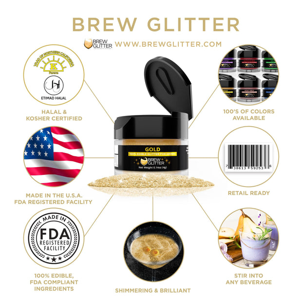 Gold Glitter Stars – Drinks That Sparkle