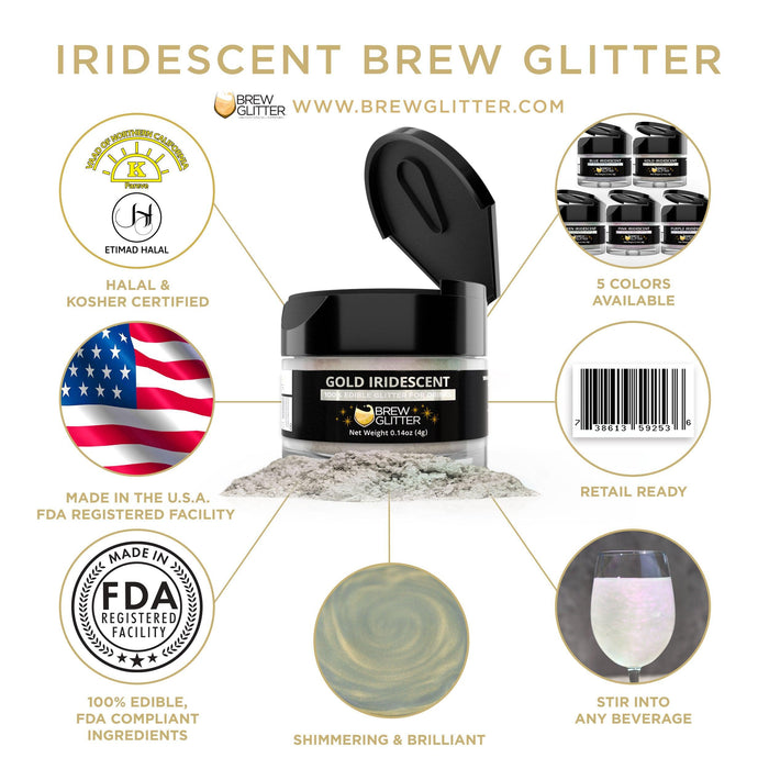 Gold Iridescent Brew Glitter | Cocktail Beverage Glitter-Brew Glitter®