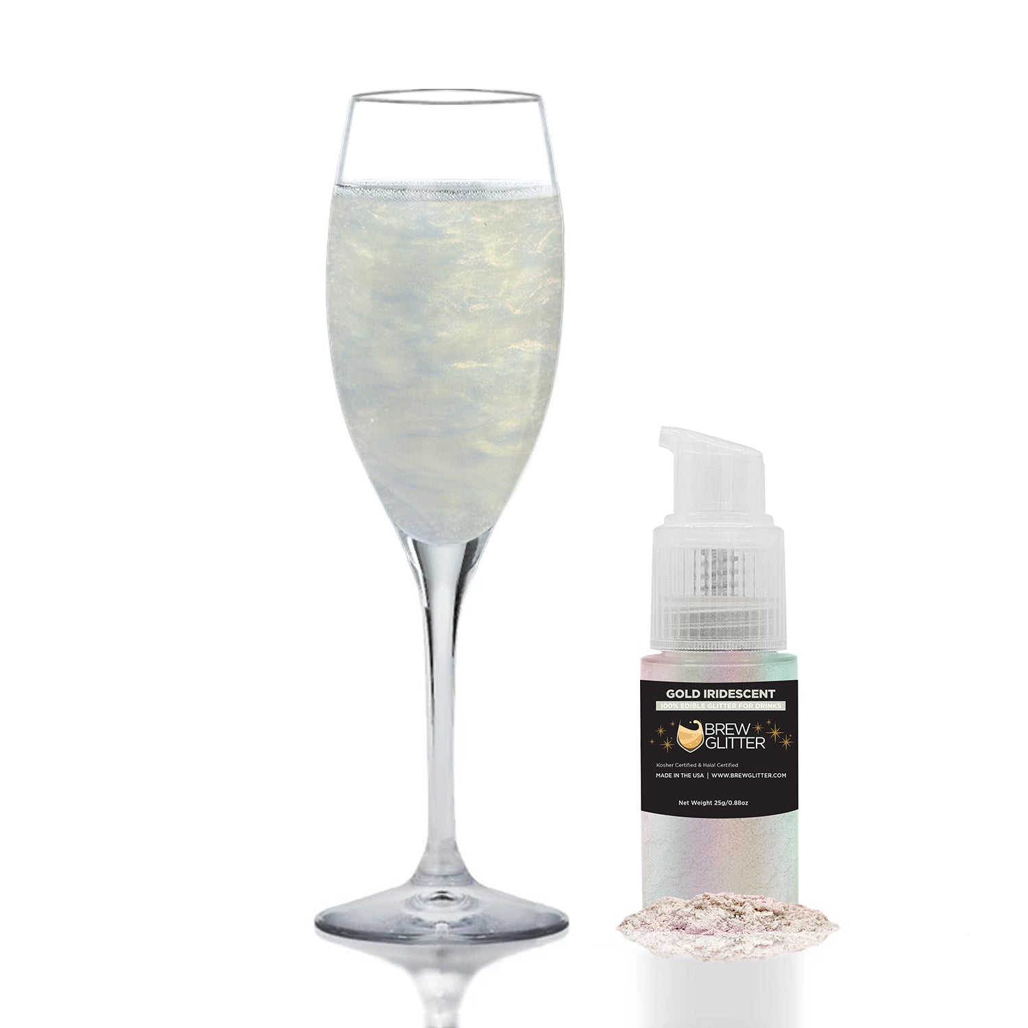 Gold Iridescent Edible Glitter Spray Pump for Drinks-Brew Glitter®