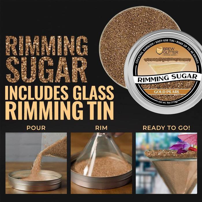 Gold Pearl Cocktail Rimming Sugar | Bulk Sizes-Brew Glitter®