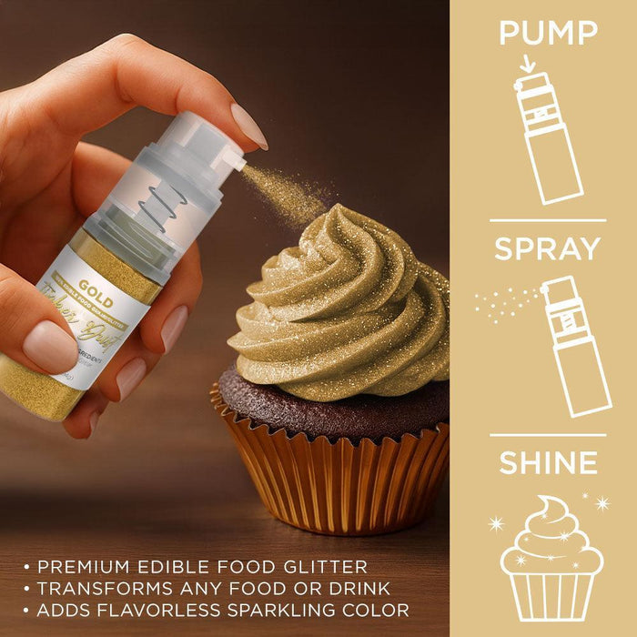 Gold Tinker Edible Glitter Spray 4g Pump | Tinker Dust®-Brew Glitter®