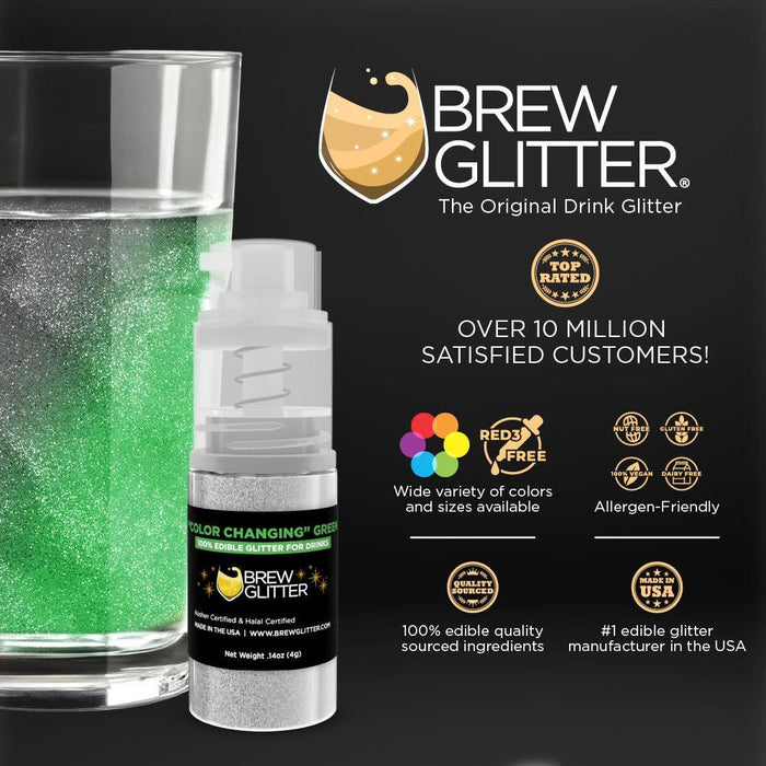 Green Color Changing Brew Glitter | Mini Pump Wholesale by the Case-Brew Glitter®