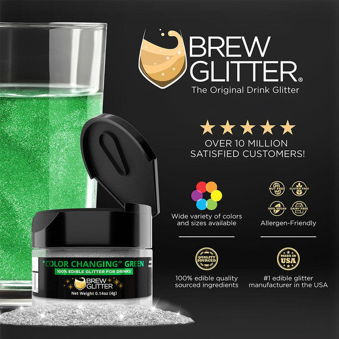 Green Color Changing Brew Glitter | Mini Pump Wholesale by the Case-Brew Glitter®