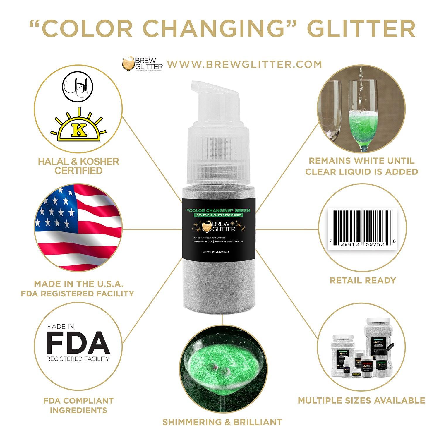 Green Color Changing Brew Glitter Spray Pump-Brew Glitter®