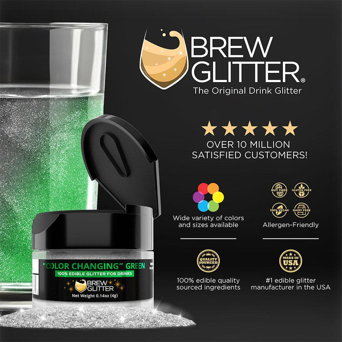 Green Color Changing Brew Glitter Spray Pump by the Case | Private Label-Brew Glitter®