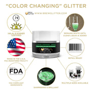 Green Edible Color Changing Brew Glitter | 4 Gram Jar-Brew Glitter®