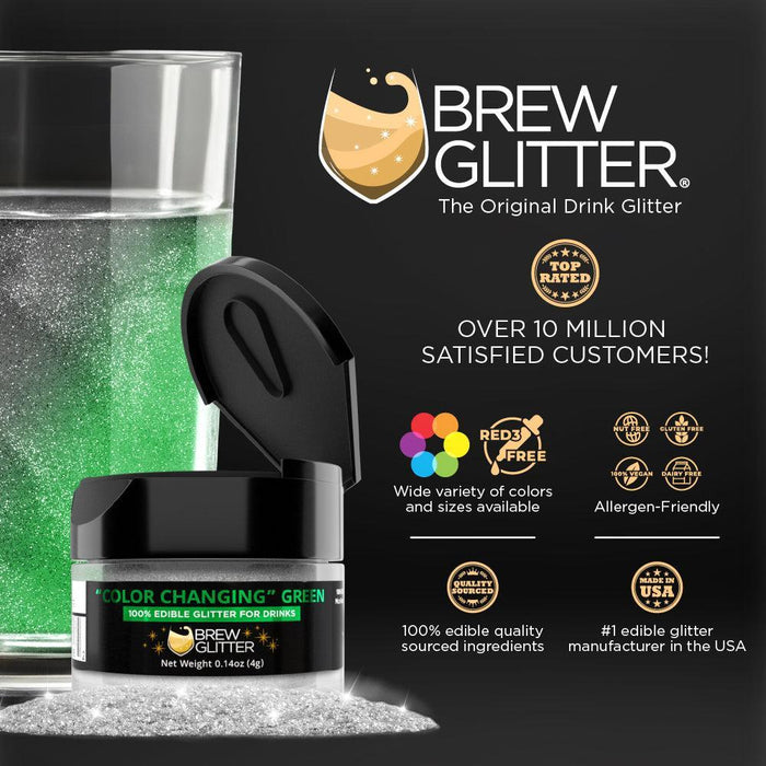 Green Edible Color Changing Brew Glitter | Bulk Size-Brew Glitter®