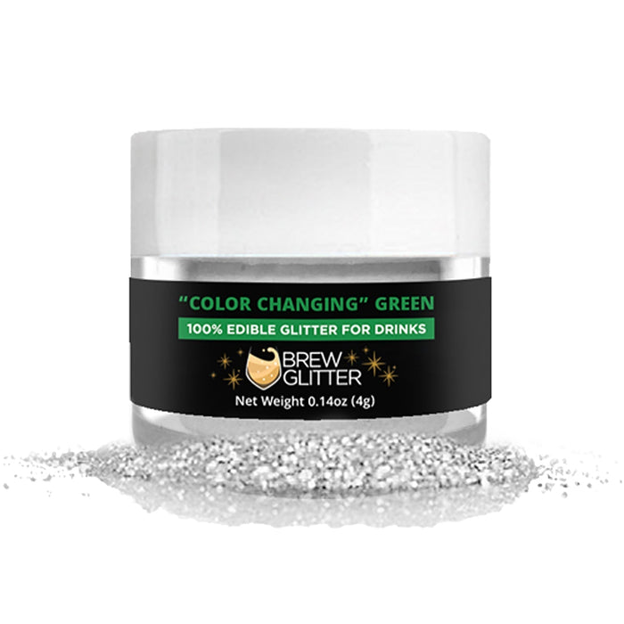 Green Edible Color Changing Brew Glitter | Food Grade Beverage Glitter-Brew Glitter®