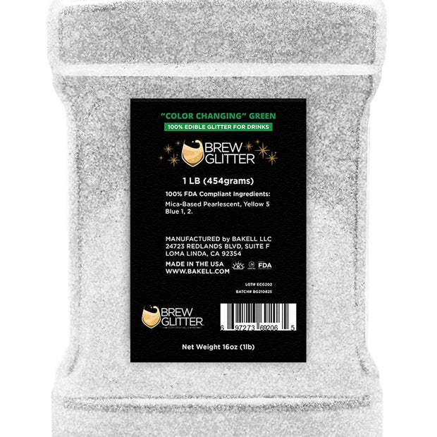 Green Edible Color Changing Brew Glitter Wholesale by the Case-Brew Glitter®