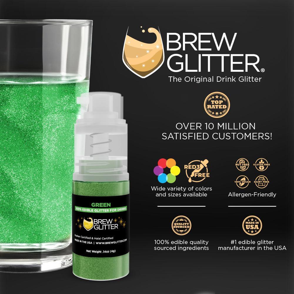Green Edible Glitter Mini Spray Pump for Drinks-Brew Glitter®