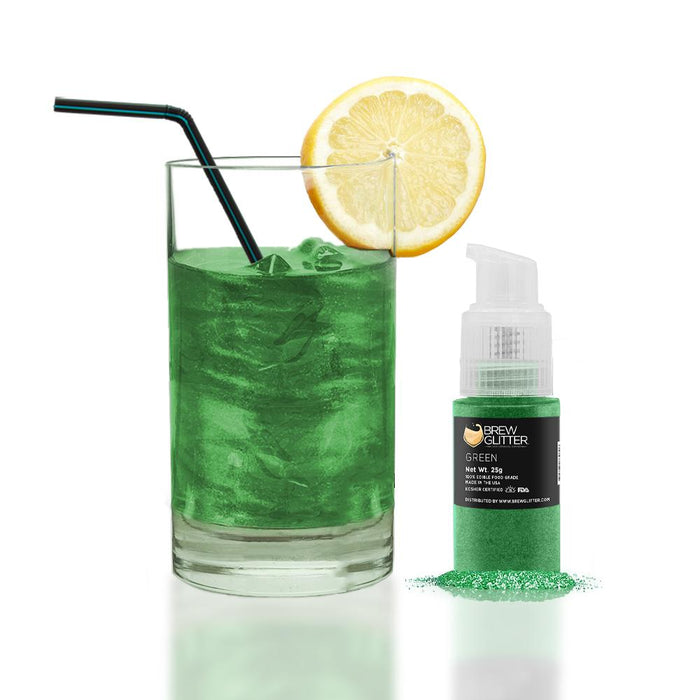 Green Edible Glitter Spray Pump for Drinks-Brew Glitter®