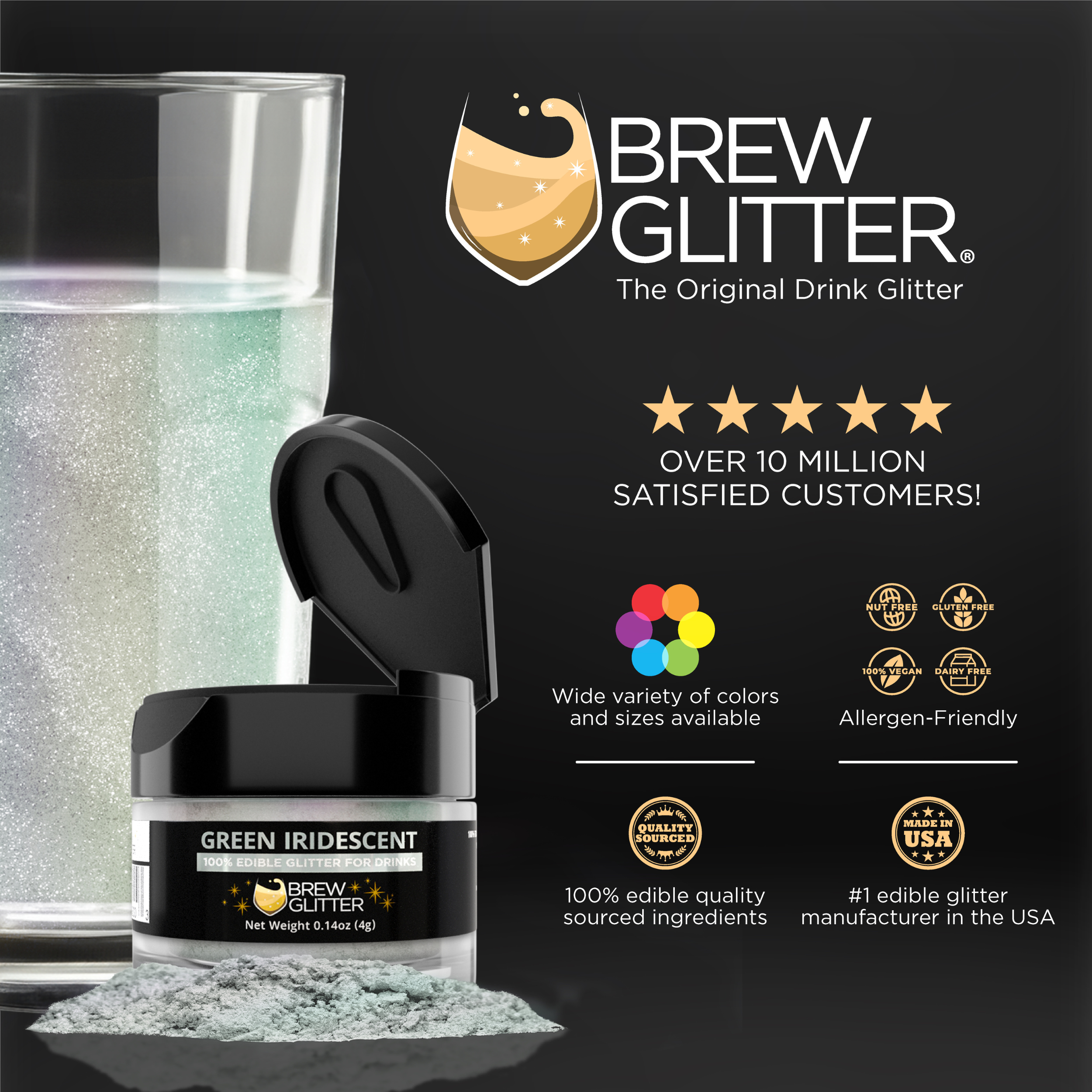 Green Iridescent Brew Glitter by the Case-Brew Glitter®