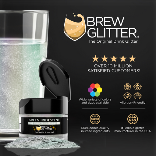 Green Iridescent Edible Glitter Mini Spray Pump for Drinks-Brew Glitter®