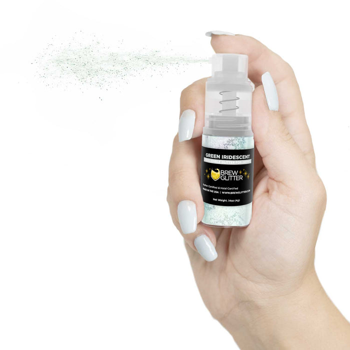 Green Iridescent Edible Glitter Mini Spray Pump for Drinks-Brew Glitter®