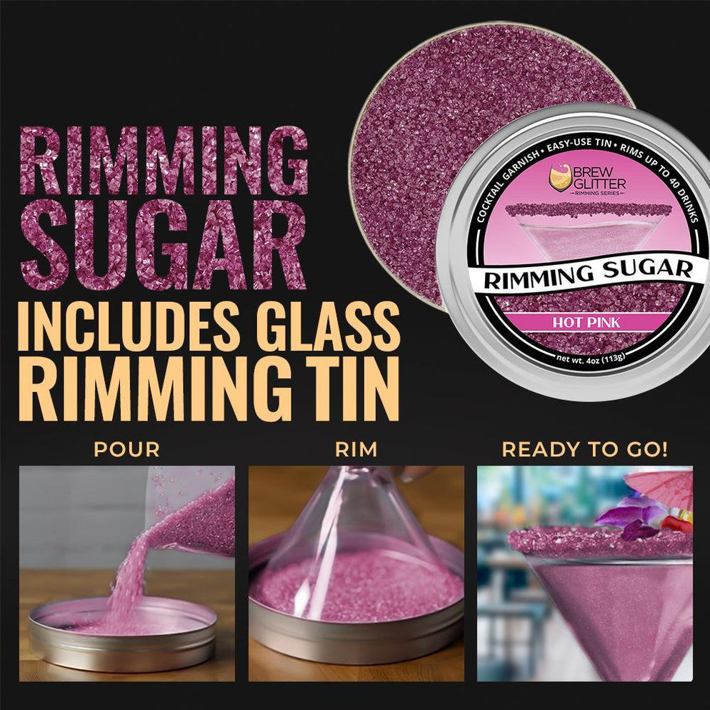 Hot Pink Rimming Sugar | Bulk — Brew Glitter®