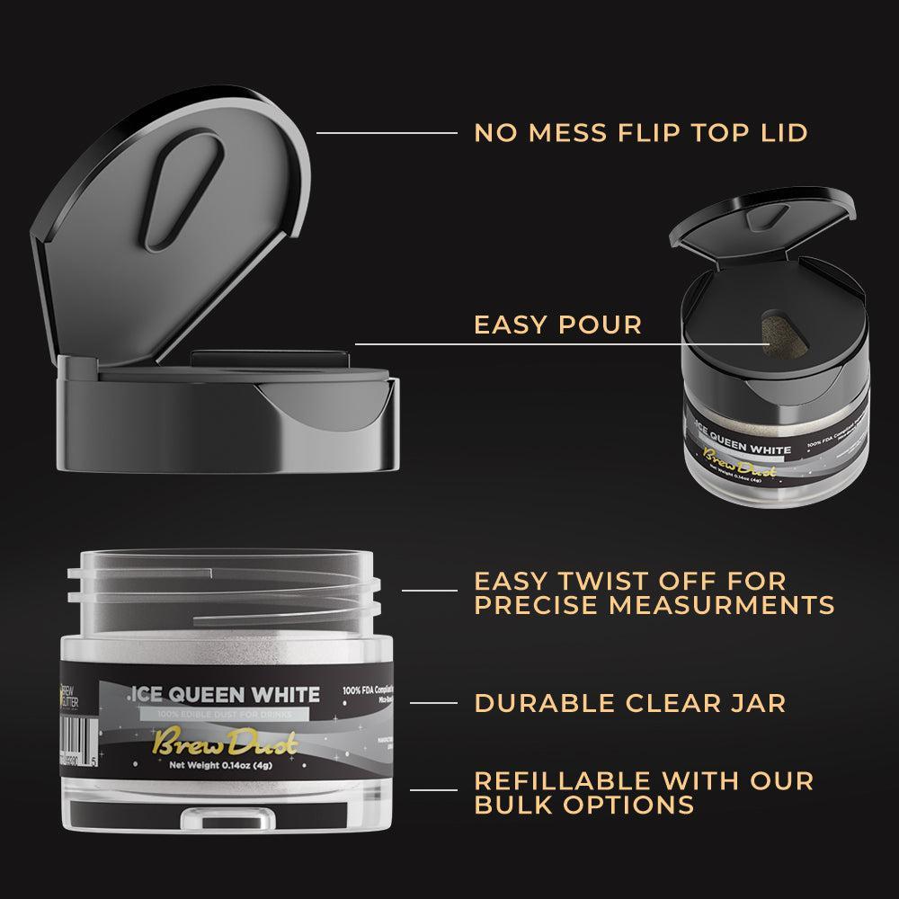 Ice Queen White Edible Pearlized Brew Dust | Bulk Sizes-Brew Glitter®