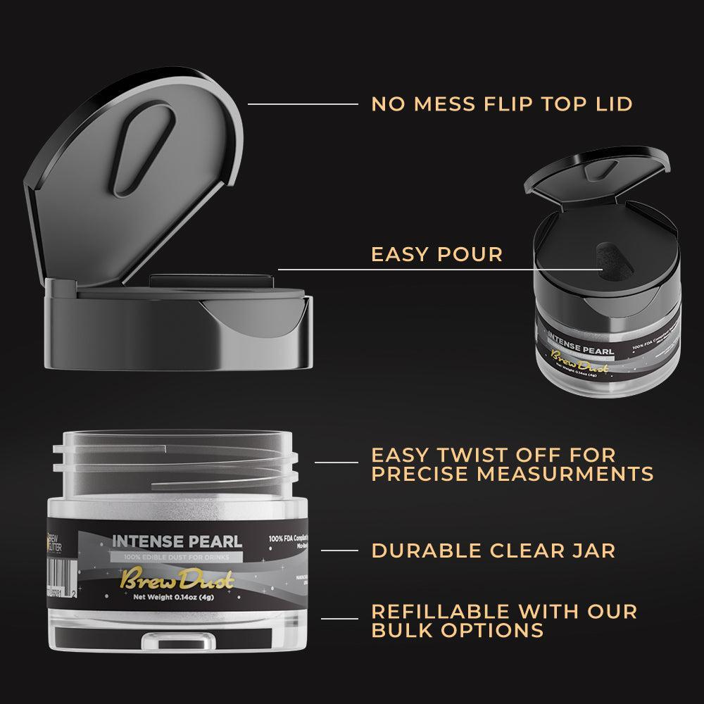 Intense Pearl White Edible Pearlized Brew Dust | Bulk Sizes-Brew Glitter®