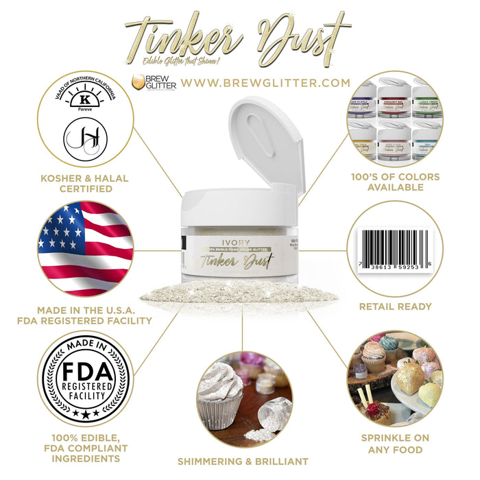 Ivory Edible Glitter Tinker Dust | 5 Gram Jar-Brew Glitter®
