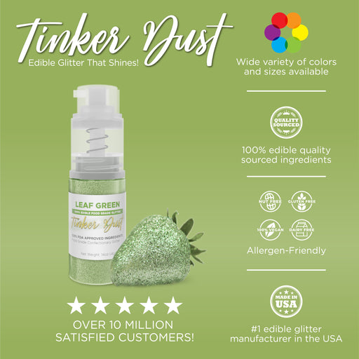 Leaf Green Edible Glitter Spray 4g Pump | Tinker Dust®-Brew Glitter®