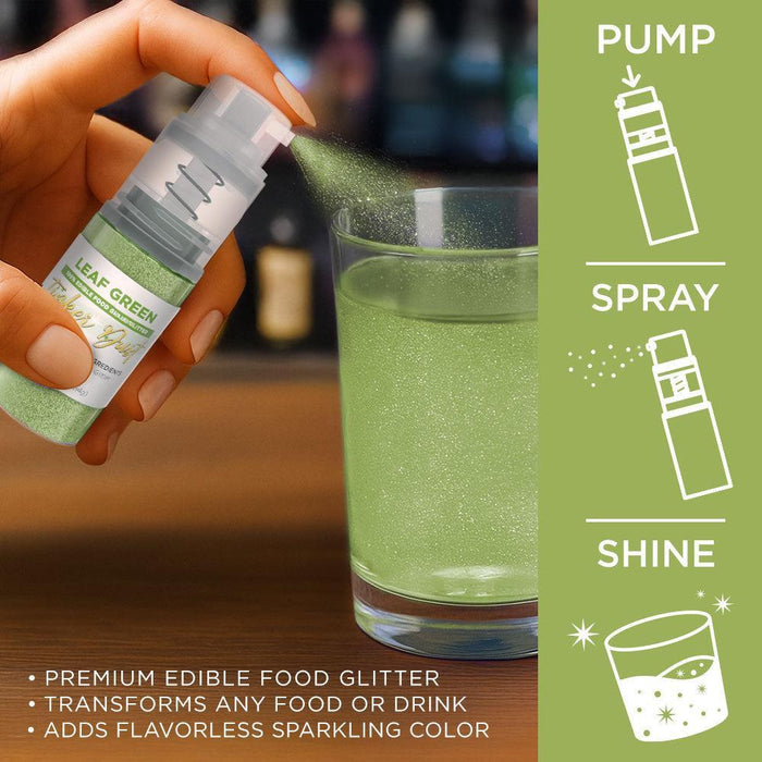 Leaf Green Edible Glitter Spray 4g Pump | Tinker Dust®-Brew Glitter®