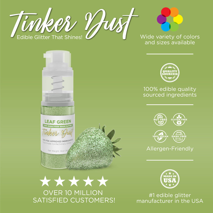 Leaf Green Tinker Dust Edible Glitter Spray Pump-Brew Glitter®