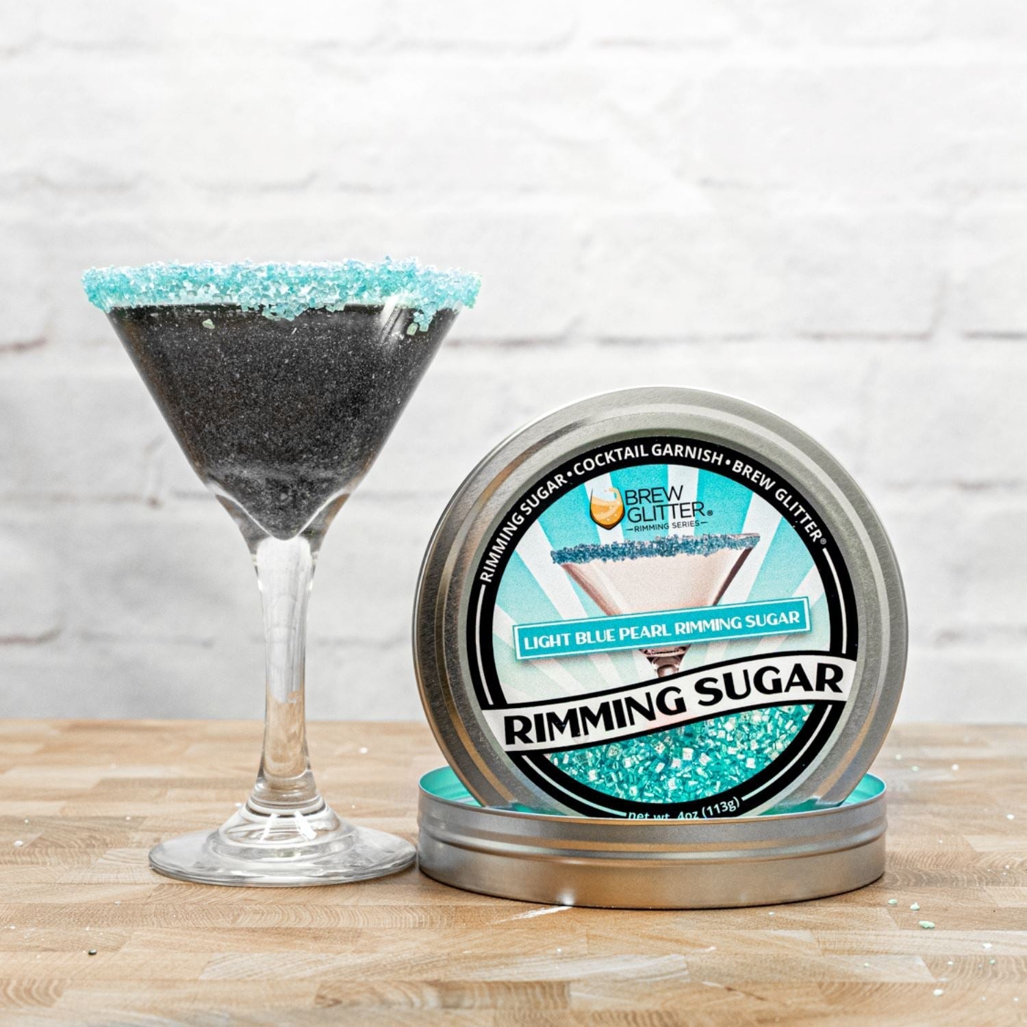 Light Blue Pearl Cocktail Rimming Sugar-Brew Glitter®