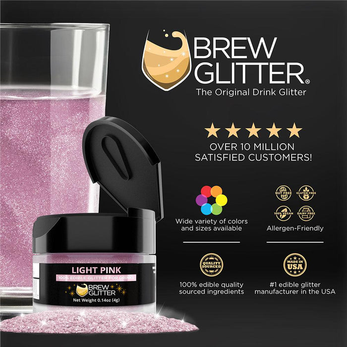 Light Pink Brew Glitter by the Case | Private Label-Brew Glitter®