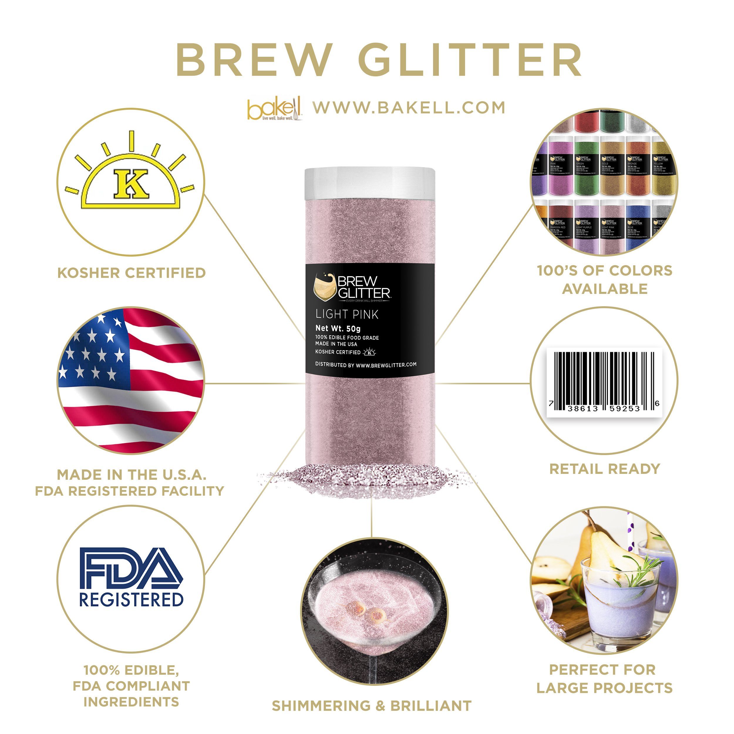 Light Pink Brew Glitter | Food Grade Beverage Glitter-Brew Glitter®