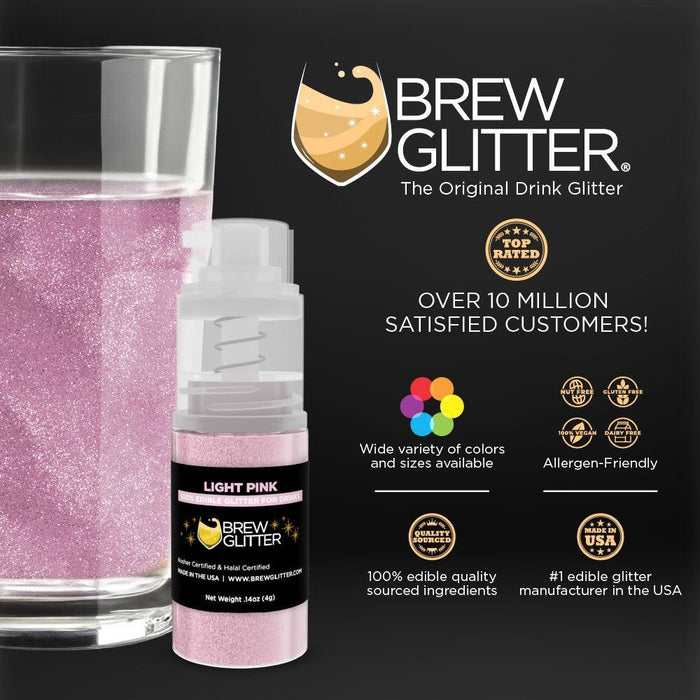 Light Pink Brew Glitter Mini Spray Pump by the Case | Private Label-Brew Glitter®