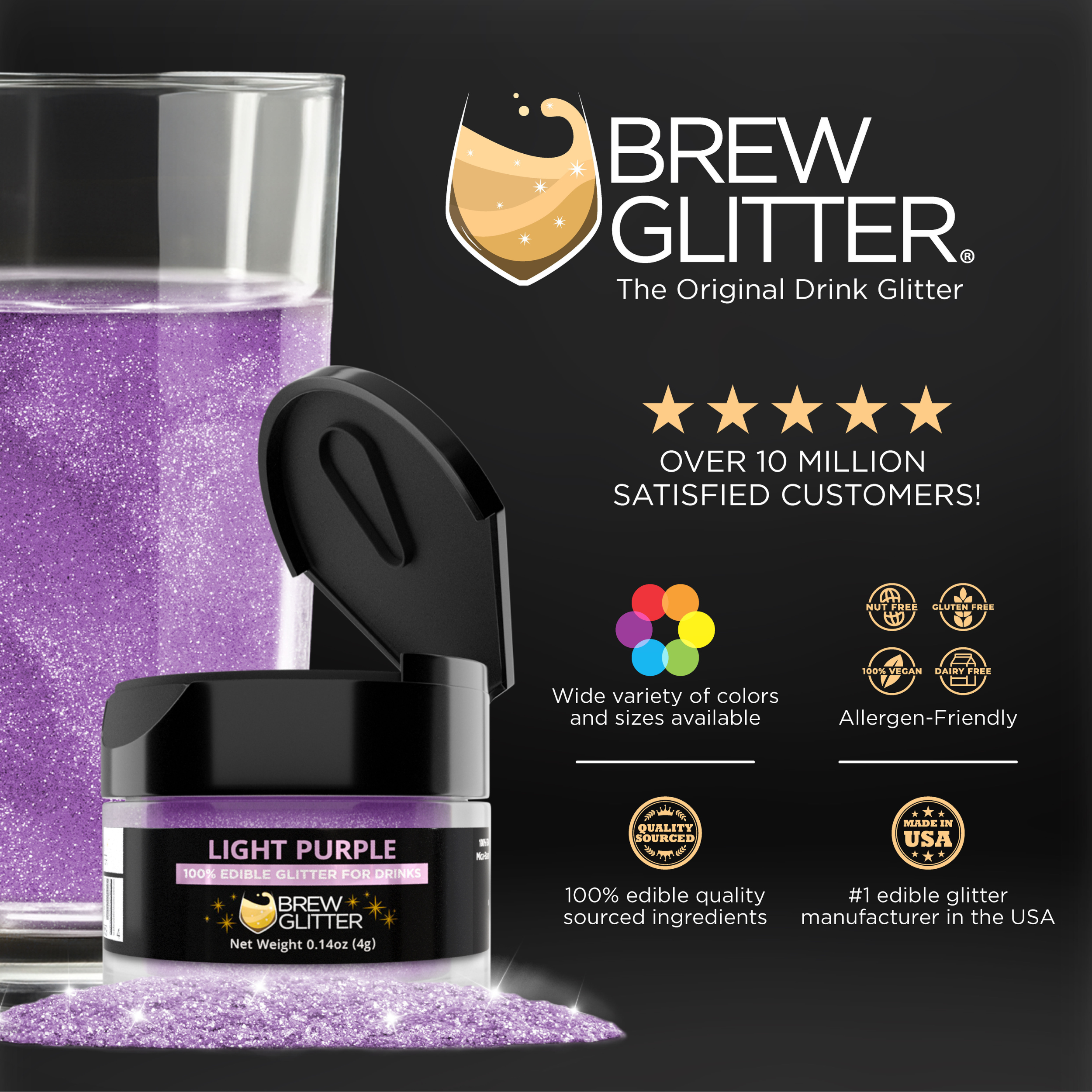 Light Purple Brew Glitter | Food Grade Beverage Glitter-Brew Glitter®