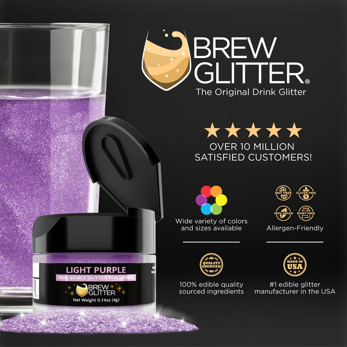 Light Purple Brew Glitter Sample Packs by the Case | Private Label-Brew Glitter®