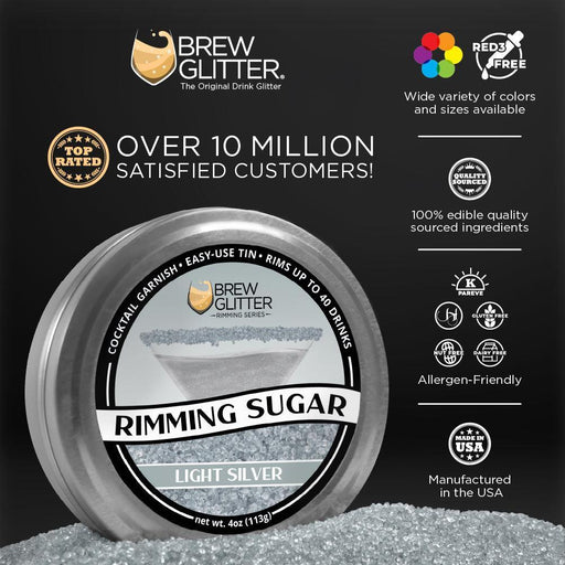 Light Silver Cocktail Rimming Sugar-Brew Glitter®