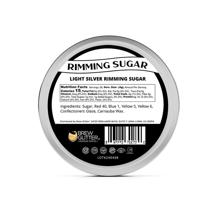 Light Silver Cocktail Rimming Sugar-Brew Glitter®