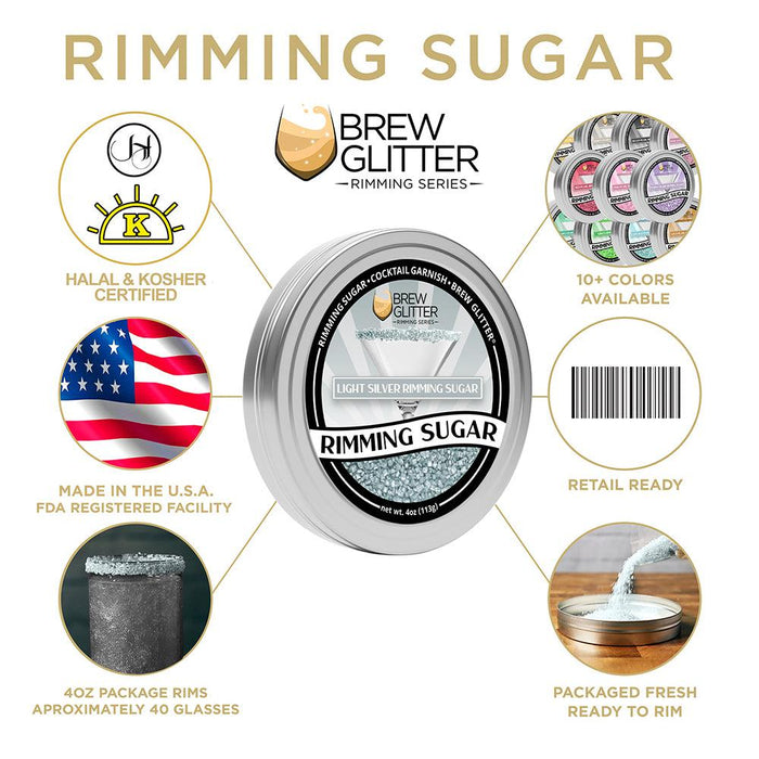 Light Silver Cocktail Rimming Sugar-Brew Glitter®