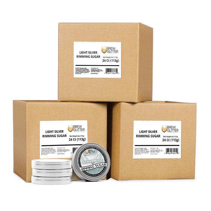 Light Silver Cocktail Rimming Sugar by the case (24 units per/ case)-Brew Glitter®