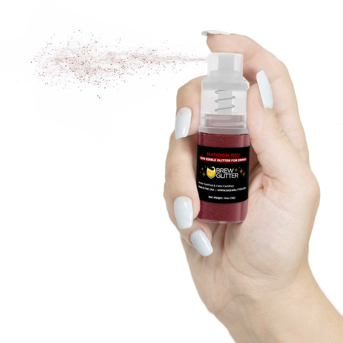 Maroon Red Edible Glitter Mini Spray Pump for Drinks-Brew Glitter®