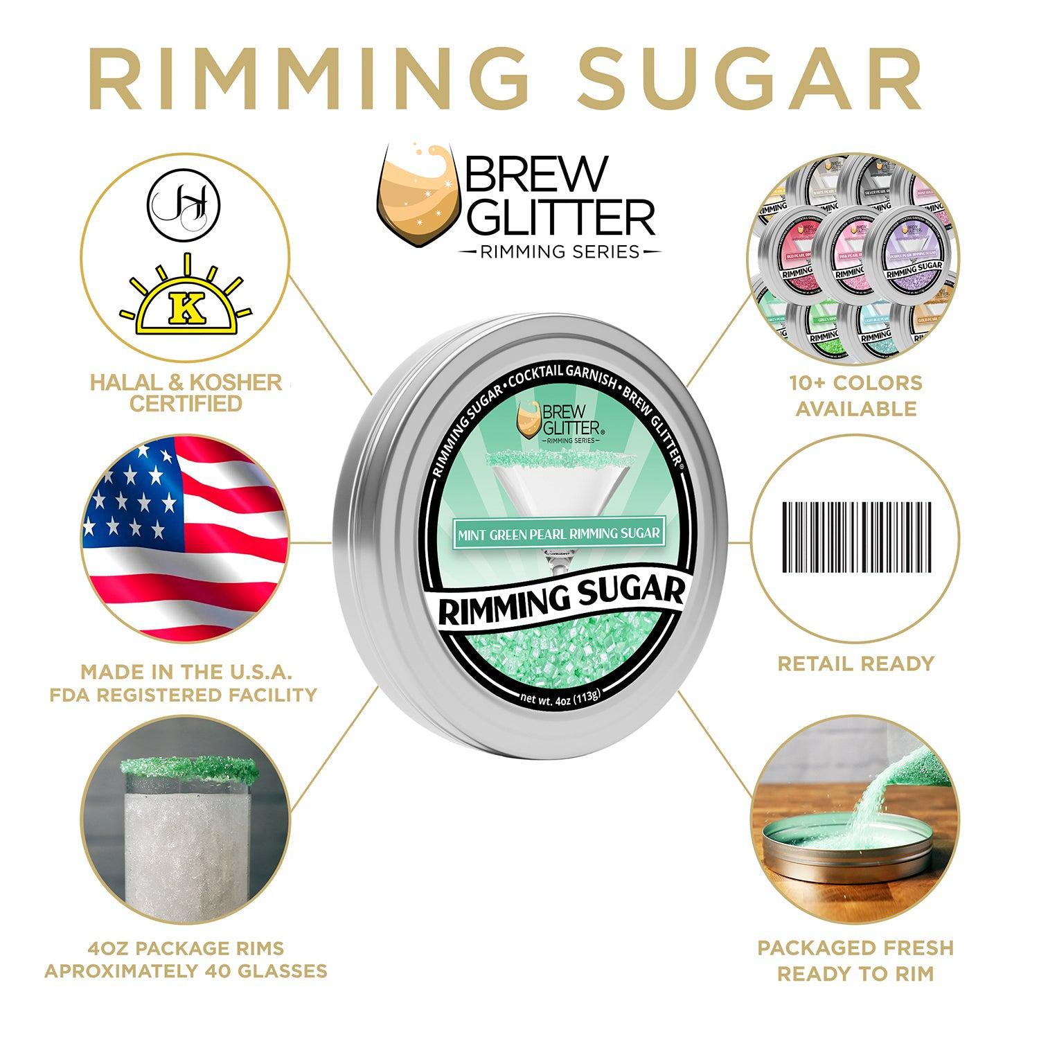 Mint Green Pearl Cocktail Rimming Sugar-Brew Glitter®