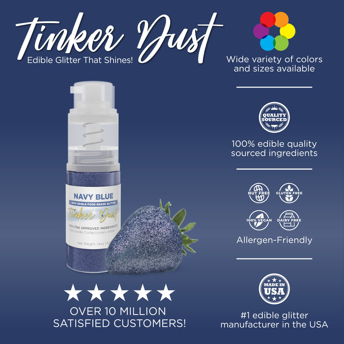 Navy Blue Tinker Dust Edible Glitter Spray Pump-Brew Glitter®